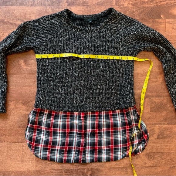 Sanctuary Women's Red Plaid Mixed-Media Tunic Sweater - Picture 7 of 7